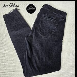 Sam Edelman Women's The Kitten Jet Leopard Print Skinny Jeans Size 29